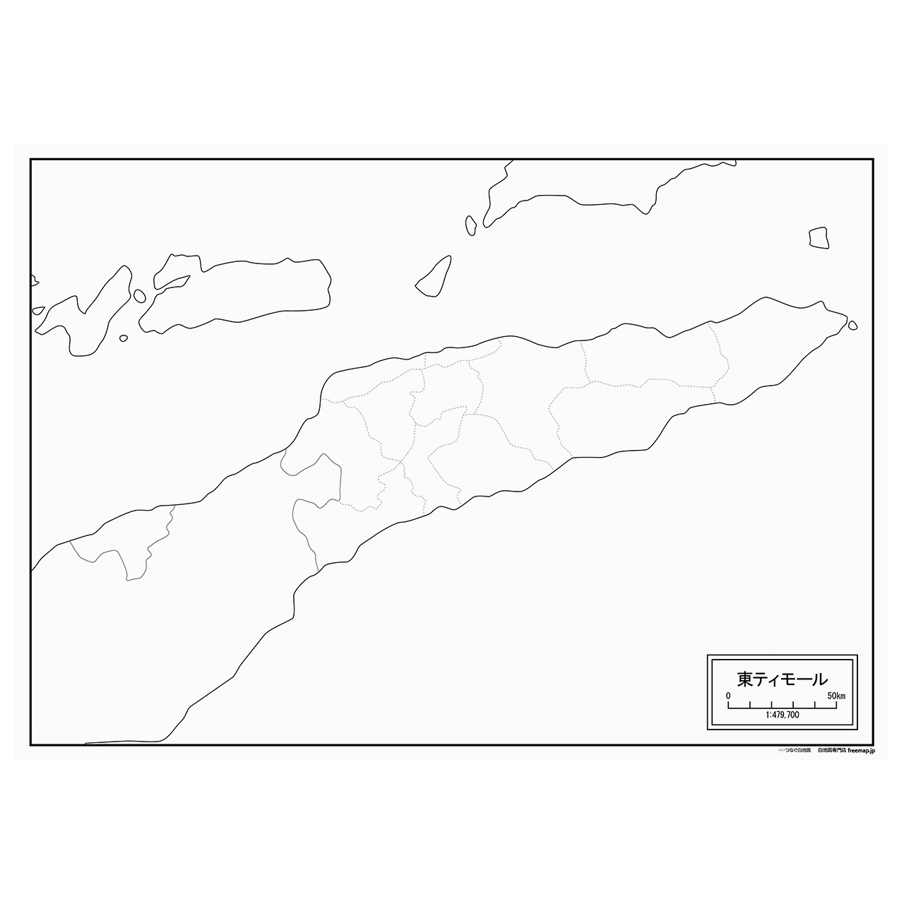東ティモールの紙の白地図
