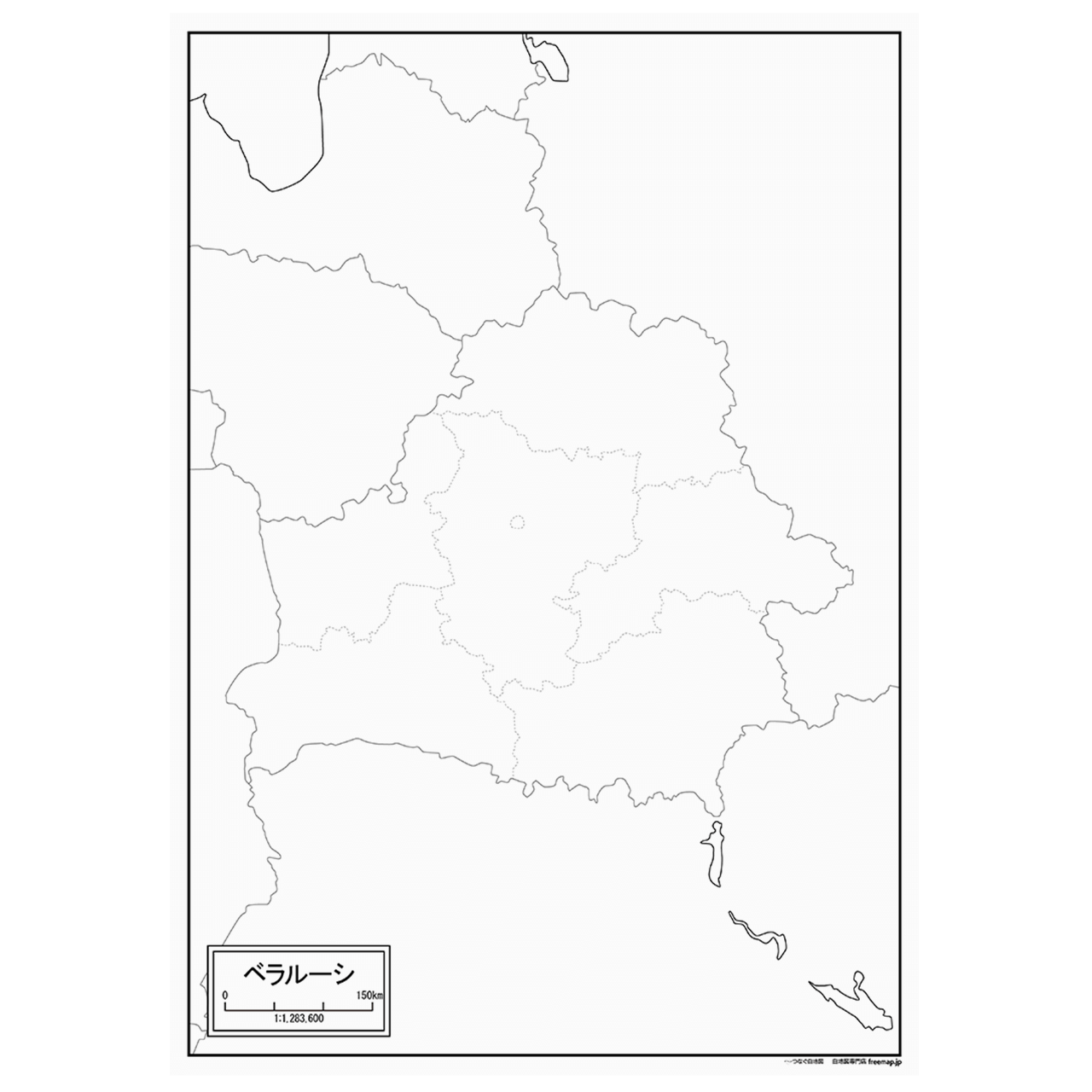 ベラルーシの紙の白地図