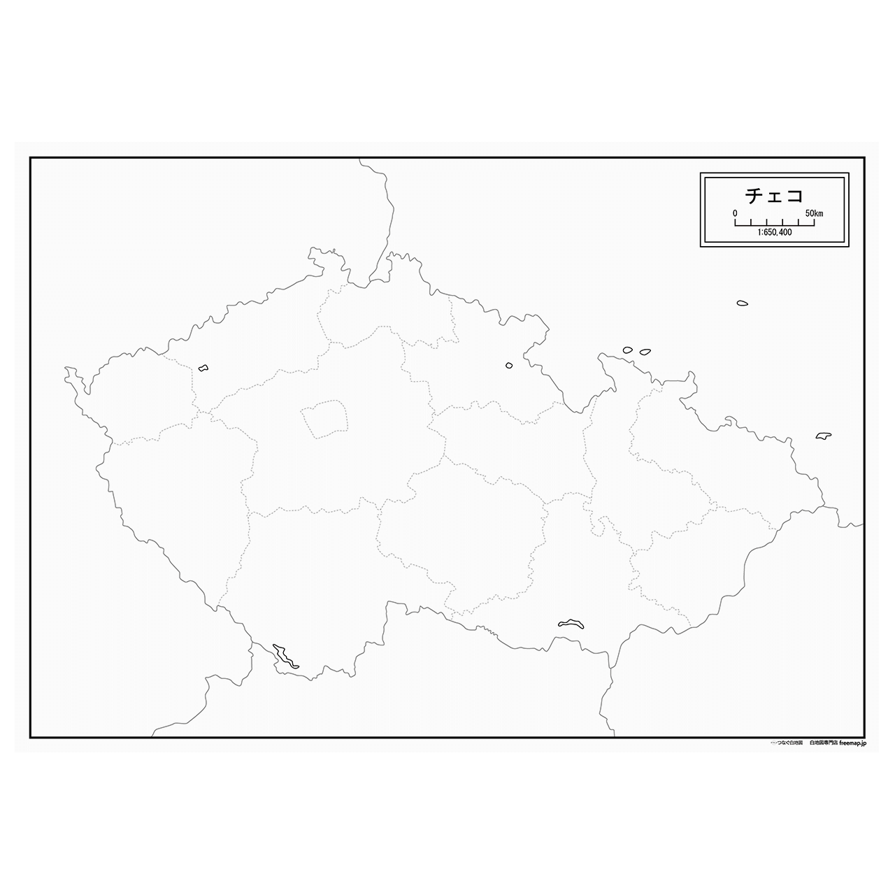 チェコの紙の白地図