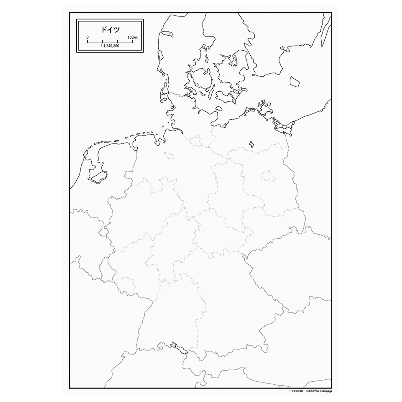 ドイツの紙の白地図