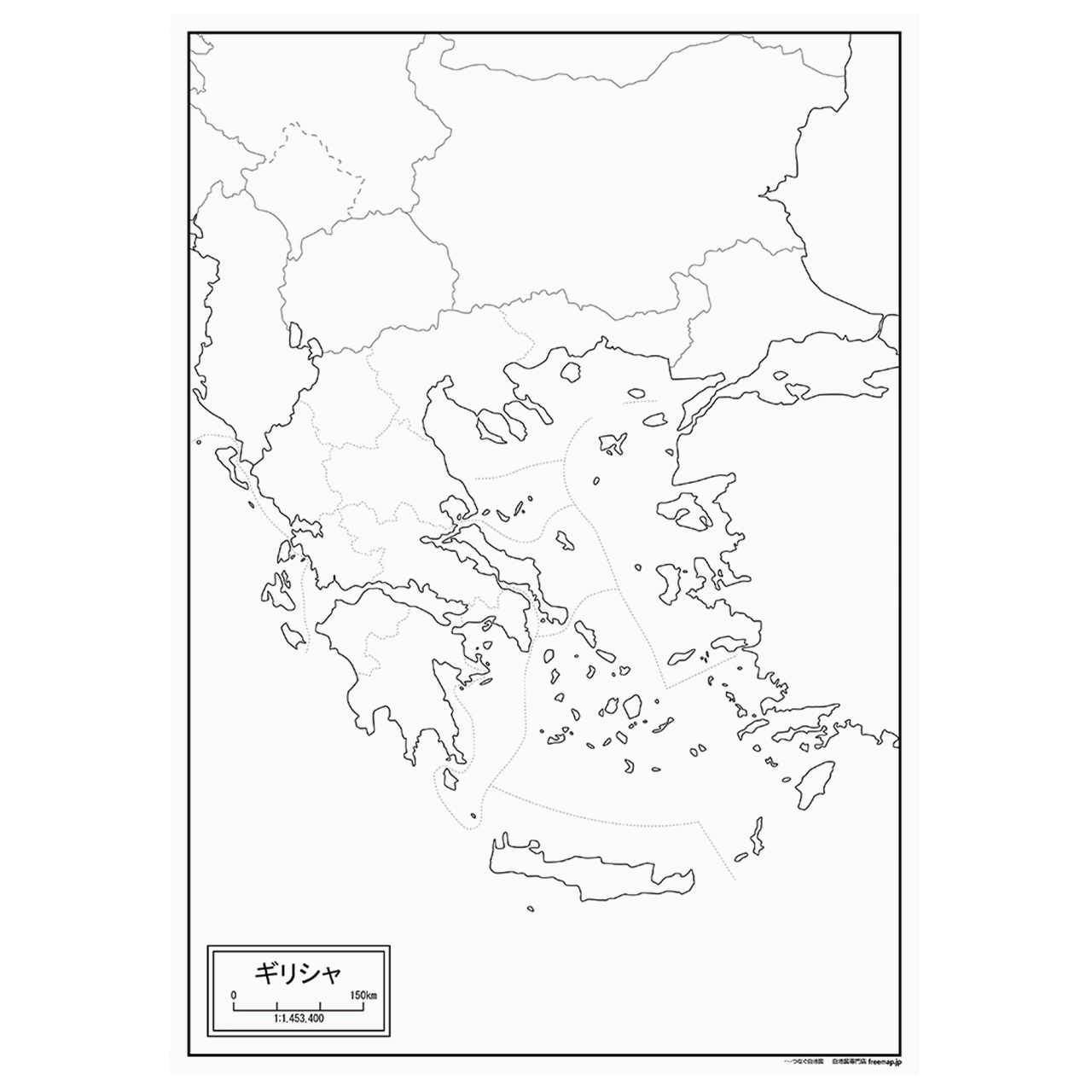 ギリシャの紙の白地図