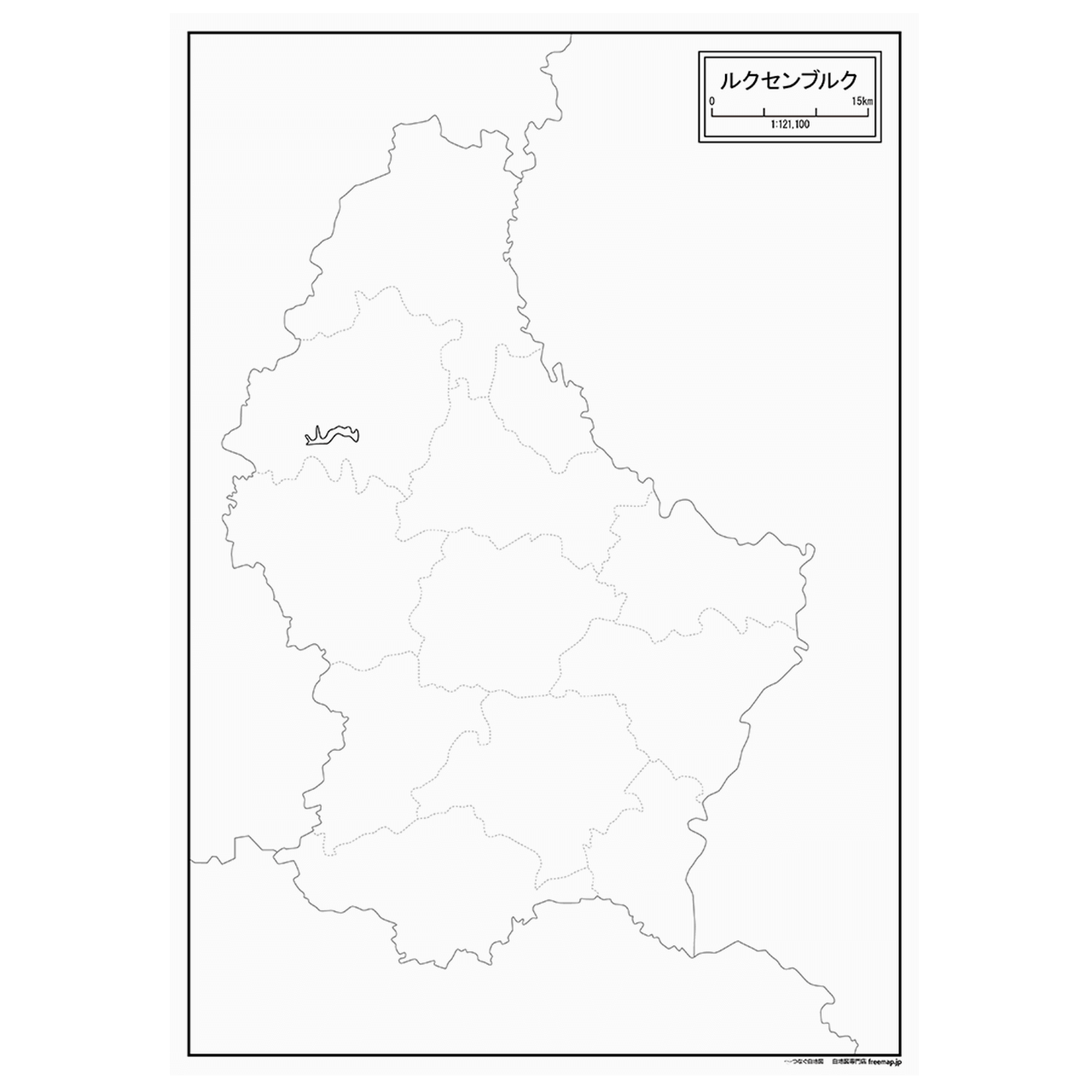 ルクセンブルクの紙の白地図
