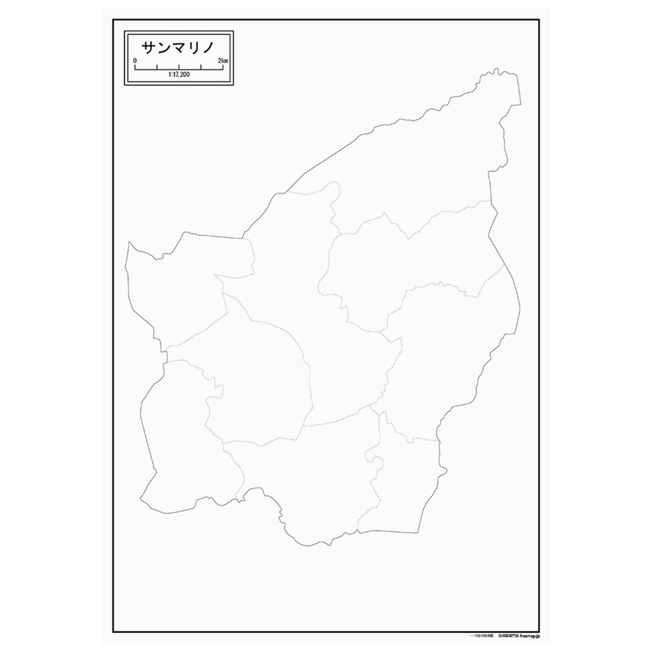 サンマリノの紙の白地図