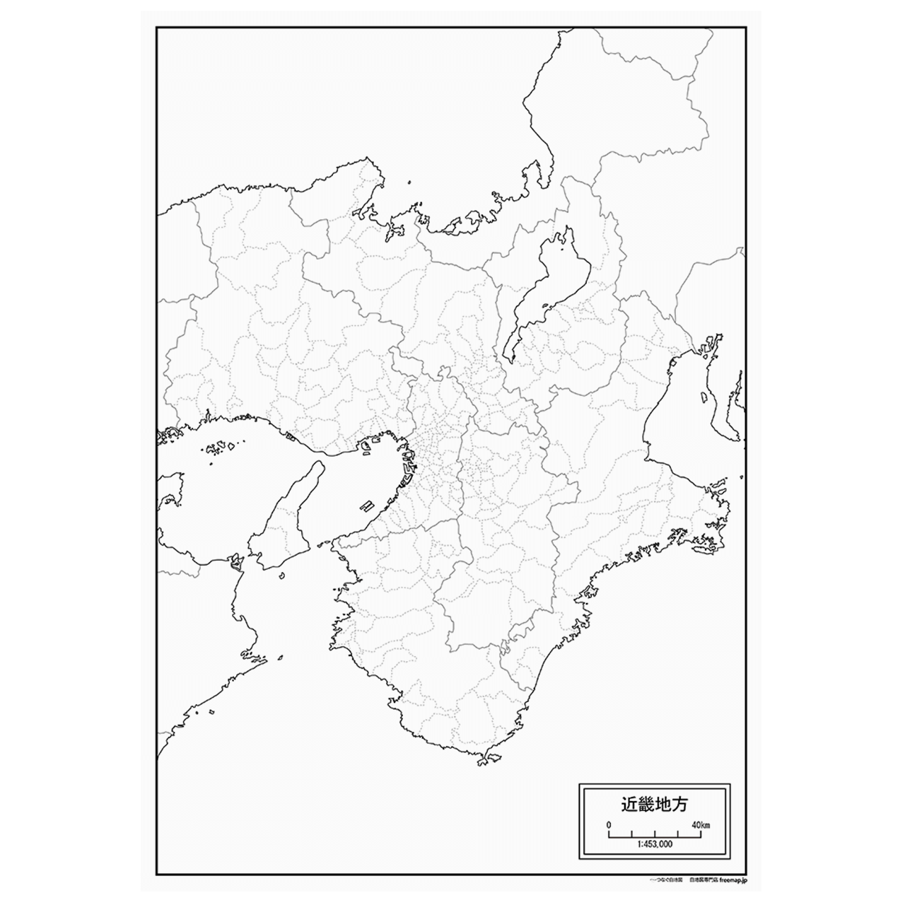 近畿地方の白地図