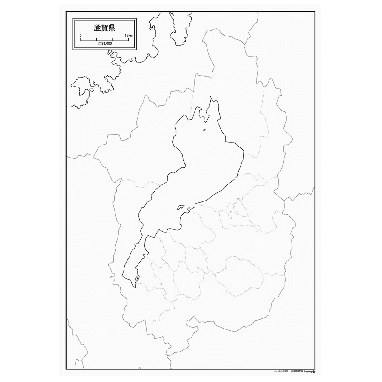 滋賀県の紙の白地図