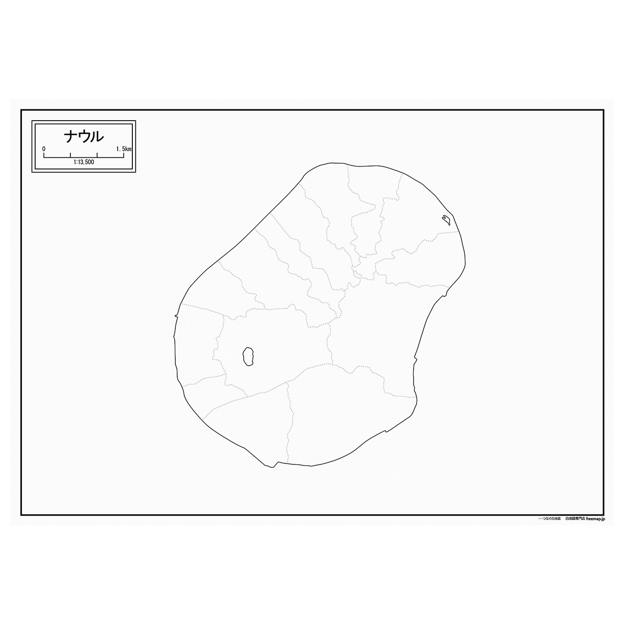 ナウル共和国の紙の白地図