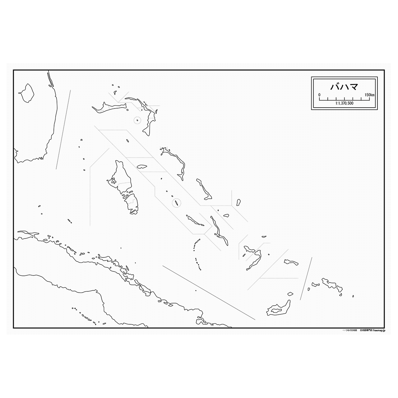 バハマの紙の白地図