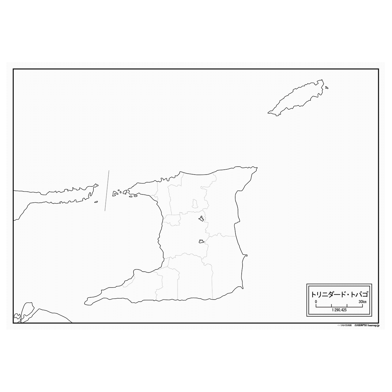 トリニダード・トバゴの紙の白地図