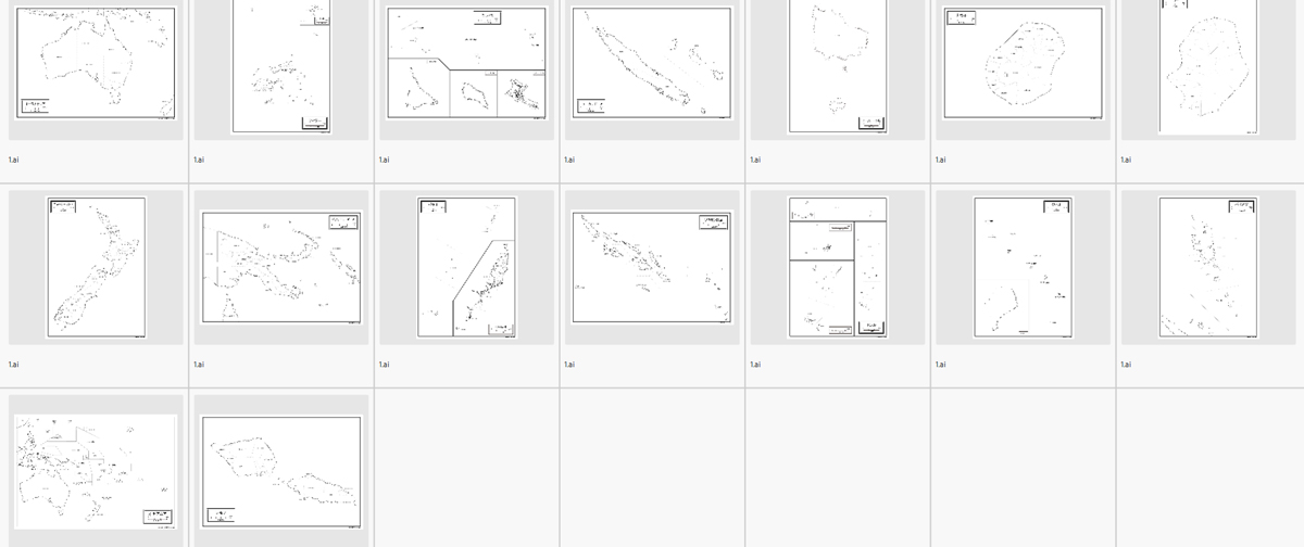 オセアニアの各国の白地図データ