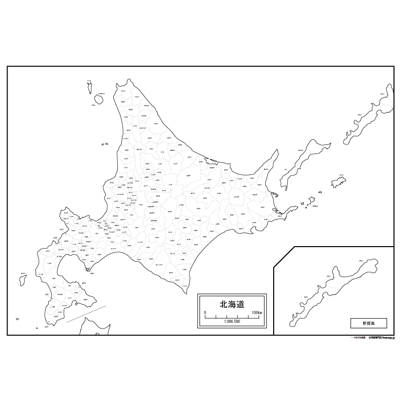 北海道（北方領土別枠表記）のサムネイル