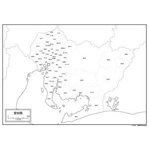 愛知県の白地図のサムネイル
