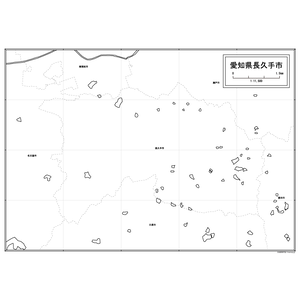 長久手市の白地図のサムネイル