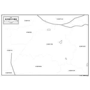 名古屋市千種区の白地図のサムネイル