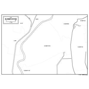 名古屋市中村区の白地図のサムネイル