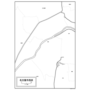 名古屋市西区の白地図のサムネイル