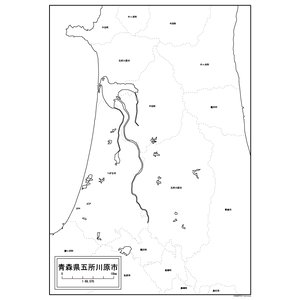 五所川原市の白地図のサムネイル