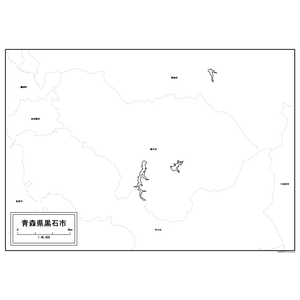 黒石市の白地図のサムネイル