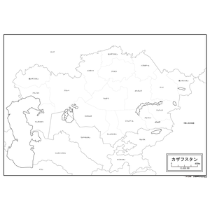 カザフスタンの白地図のサムネイル