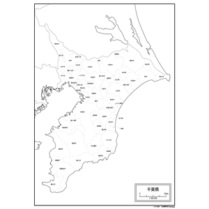 千葉県の白地図のサムネイル