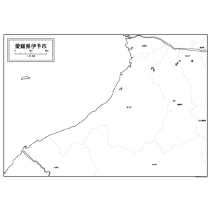 伊予市の白地図のサムネイル