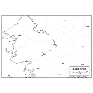 西予市の白地図のサムネイル