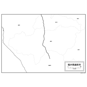 越前市の白地図のサムネイル