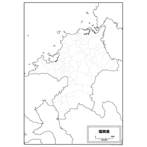 福岡県の白地図のサムネイル