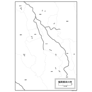 田川市の白地図のサムネイル