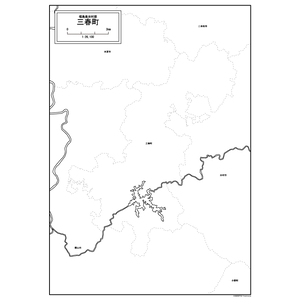 三春町の白地図のサムネイル