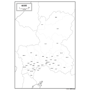 岐阜県の白地図のサムネイル