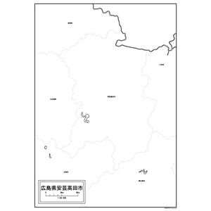 安芸高田市の白地図のサムネイル