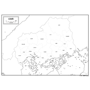 広島県の白地図のサムネイル