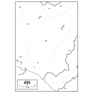厚真町の白地図のサムネイル