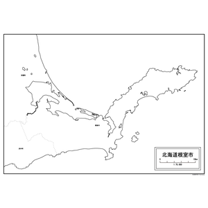 根室市の白地図のサムネイル