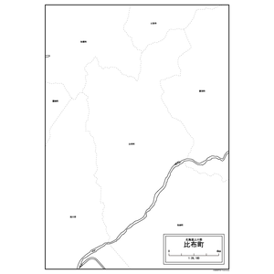 比布町の白地図のサムネイル