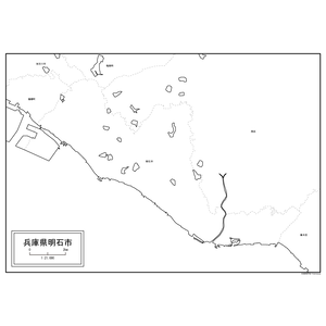 明石市の白地図のサムネイル