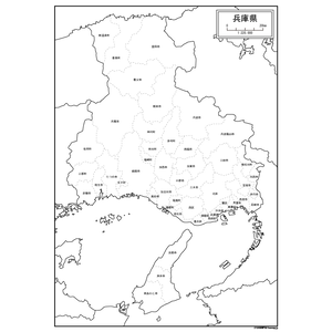 兵庫県の白地図のサムネイル