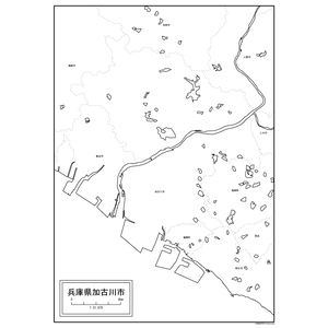 加古川市の白地図のサムネイル
