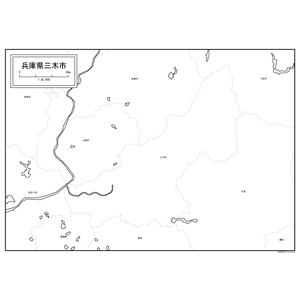 三木市の白地図のサムネイル