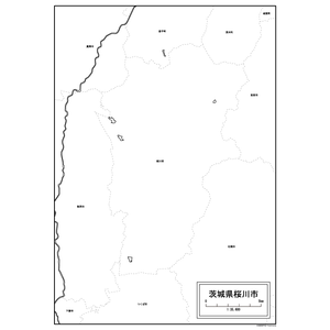 桜川市の白地図のサムネイル