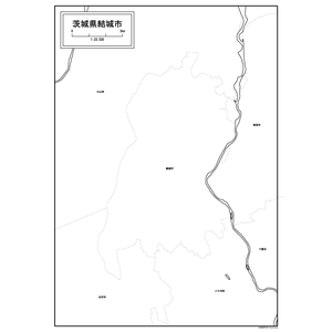 結城市の白地図のサムネイル