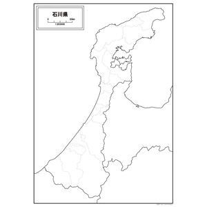 石川県の白地図のサムネイル
