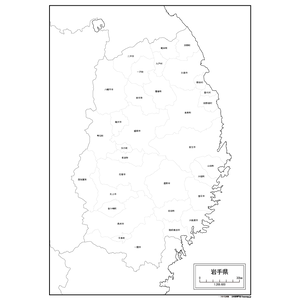 岩手県の白地図のサムネイル