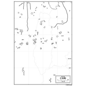 三木町の白地図のサムネイル