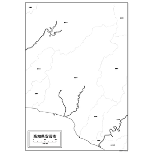 安芸市の白地図のサムネイル