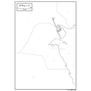 クウェートの白地図のサムネイル