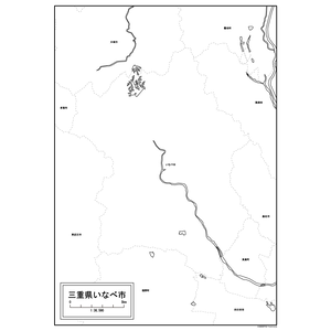 いなべ市の白地図のサムネイル