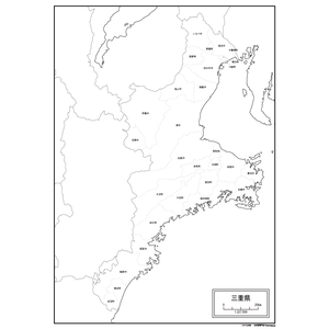 三重県の白地図のサムネイル