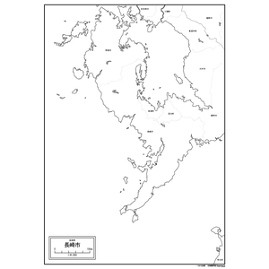 長崎市の白地図のサムネイル