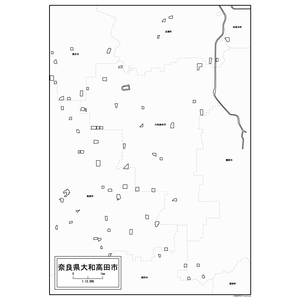 大和高田市の白地図のサムネイル